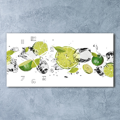 Horloge horizontale en verre Citron vert et eau