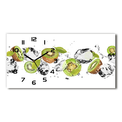 Horloge horizontale en verre Kiwi et eau