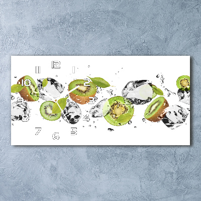 Horloge horizontale en verre Kiwi et eau