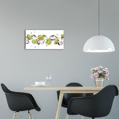 Horloge horizontale en verre Kiwi et eau