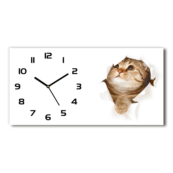 Horloge rectangulaire horizontale Chat