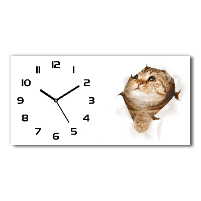 Horloge rectangulaire horizontale Chat