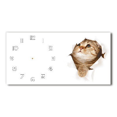 Horloge rectangulaire horizontale Chat