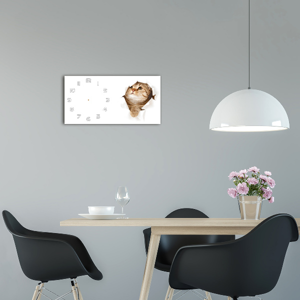 Horloge rectangulaire horizontale Chat