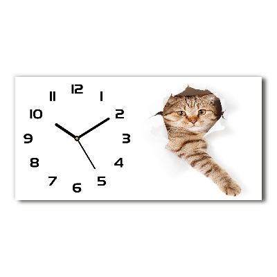 Horloge murale horizontale Chat