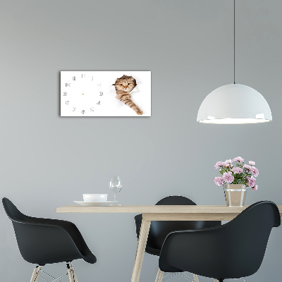 Horloge murale horizontale Chat