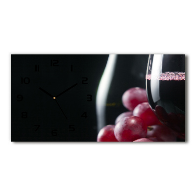 Horloge horizontale en verre Raisins et vin