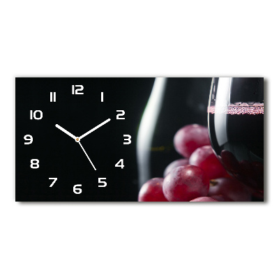 Horloge horizontale en verre Raisins et vin