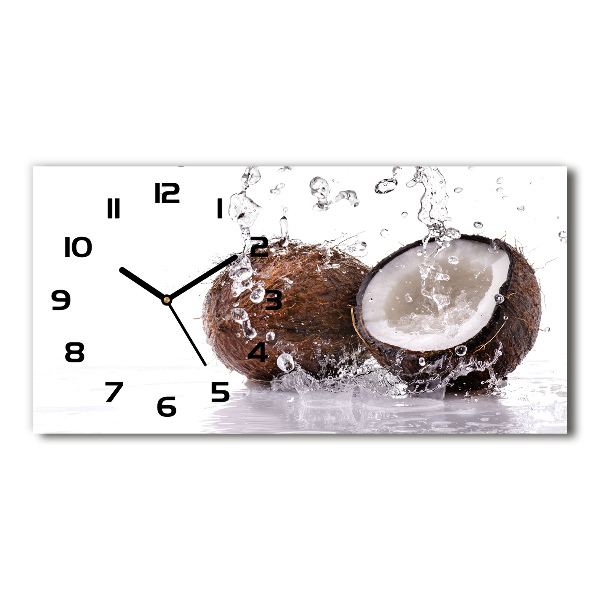 Horloge murale horizontale Noix de coco et eau