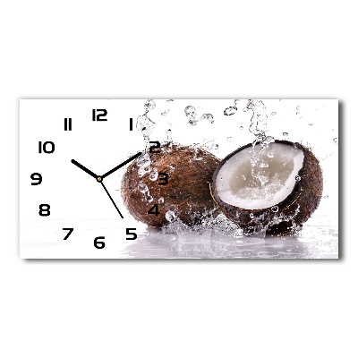 Horloge murale horizontale Noix de coco et eau