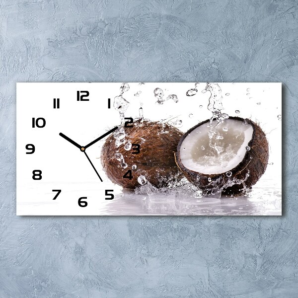 Horloge murale horizontale Noix de coco et eau