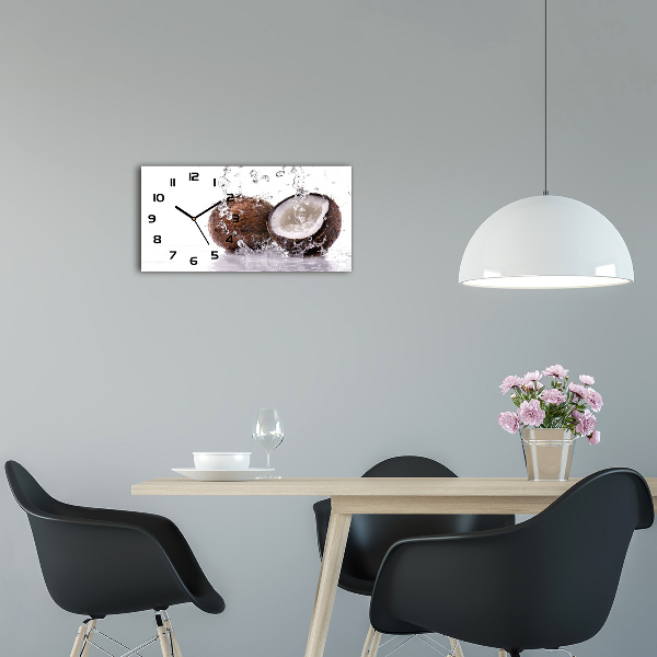 Horloge murale horizontale Noix de coco et eau