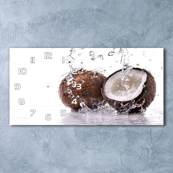 Horloge murale horizontale Noix de coco et eau