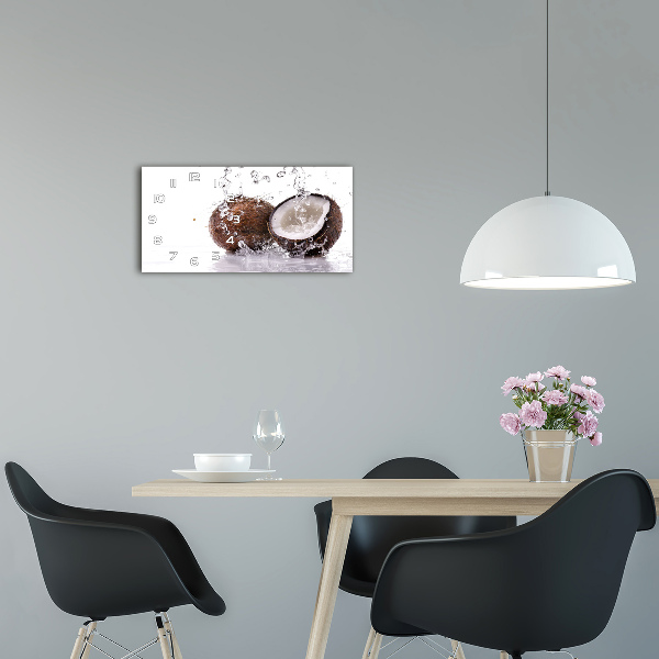 Horloge murale horizontale Noix de coco et eau