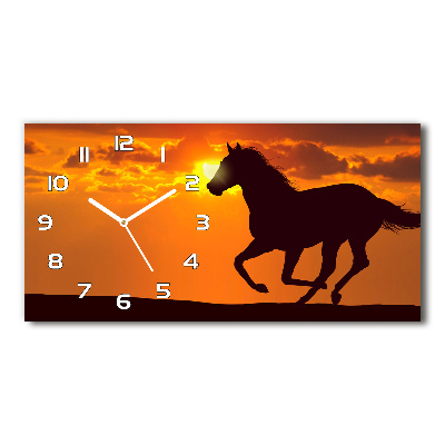 Horloge horizontale en verre Cheval couchant