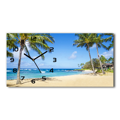 Horloge horizontale en verre Plage exotique, océan