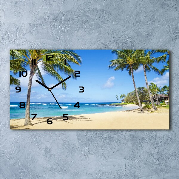 Horloge horizontale en verre Plage exotique, océan