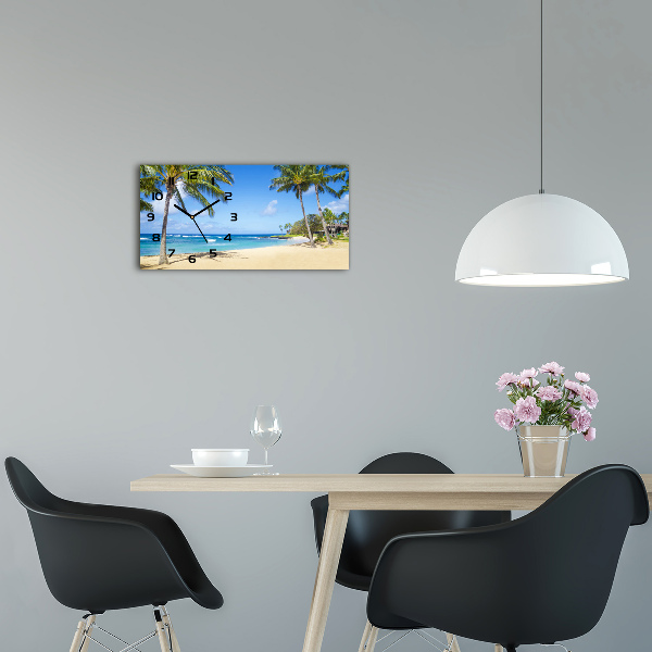 Horloge horizontale en verre Plage exotique, océan