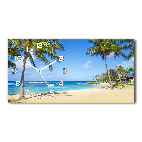 Horloge horizontale en verre Plage exotique, océan