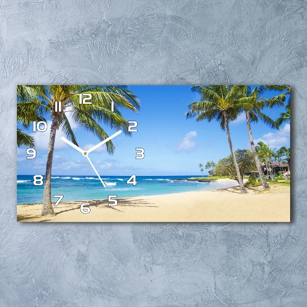 Horloge horizontale en verre Plage exotique, océan