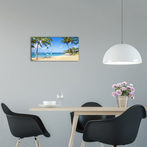 Horloge horizontale en verre Plage exotique, océan