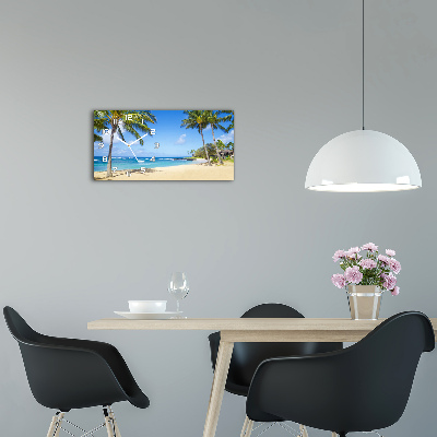 Horloge horizontale en verre Plage exotique, océan