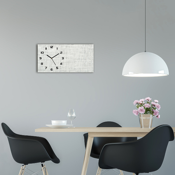 Horloge horizontale Toile blanche en lin