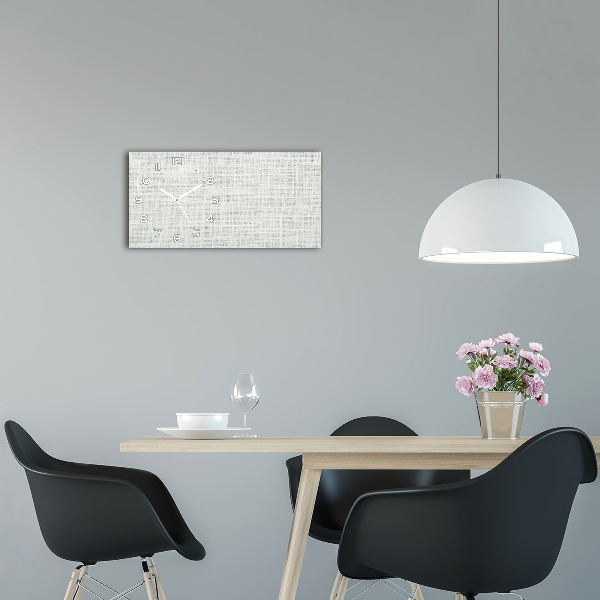 Horloge horizontale Toile blanche en lin