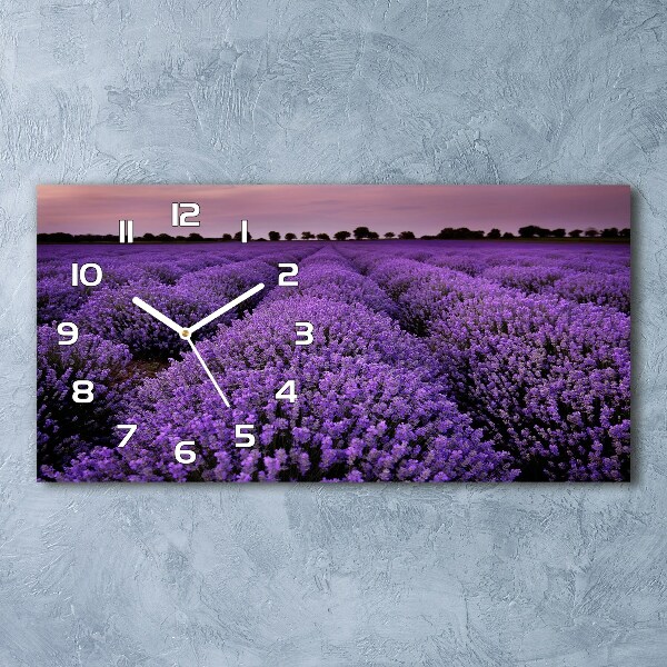 Horloge murale horizontale Champs de lavande