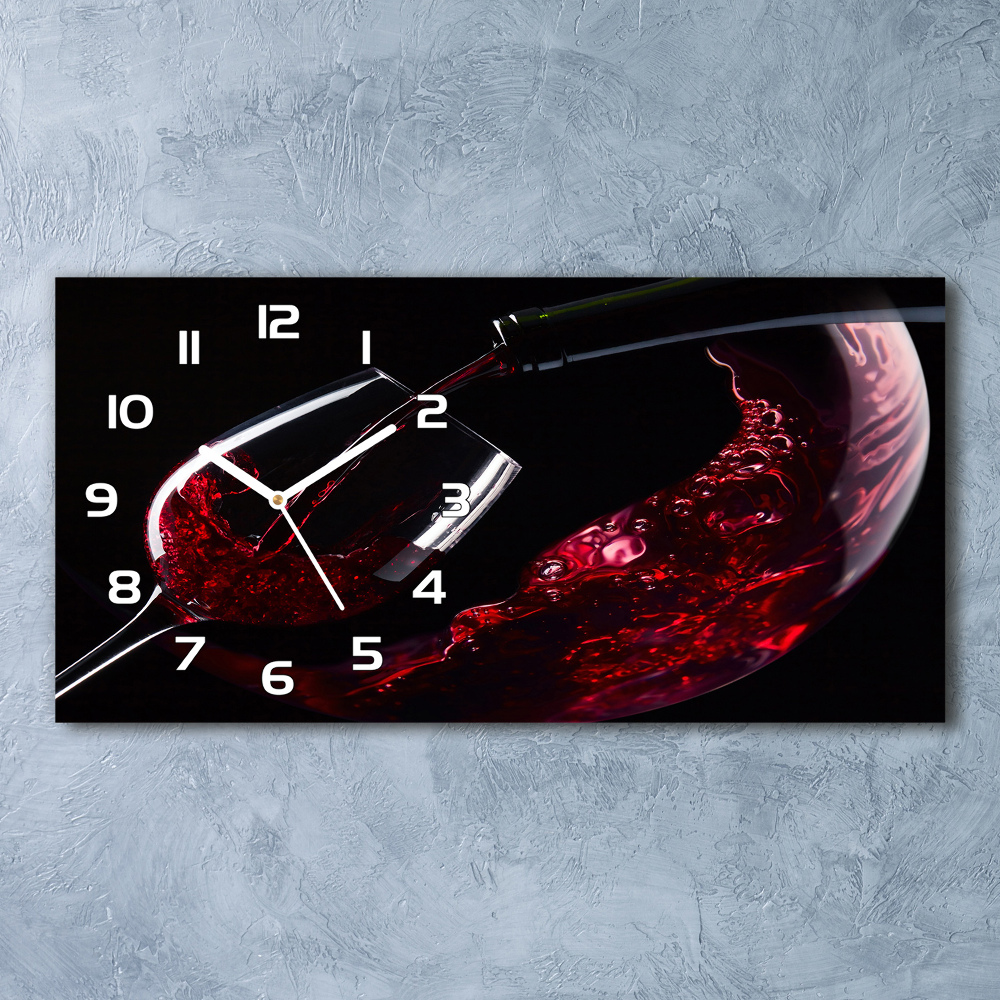 Horloge murale horizontale Vin rouge