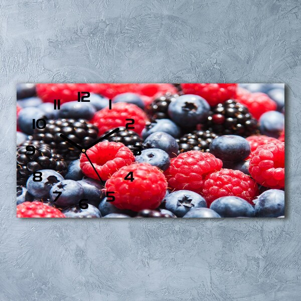 Horloge horizontale en verre Fruits des bois