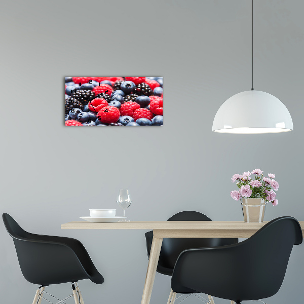 Horloge horizontale en verre Fruits des bois