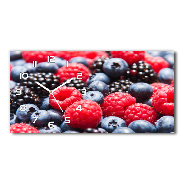 Horloge horizontale en verre Fruits des bois