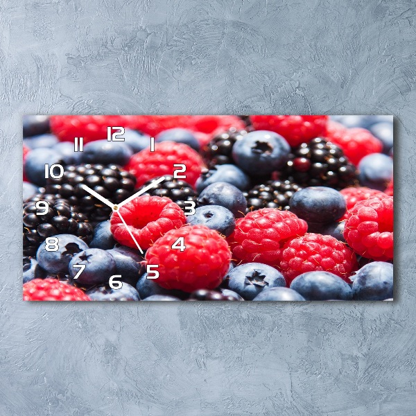 Horloge horizontale en verre Fruits des bois