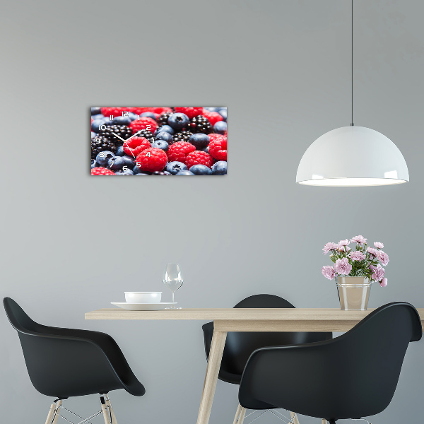 Horloge horizontale en verre Fruits des bois