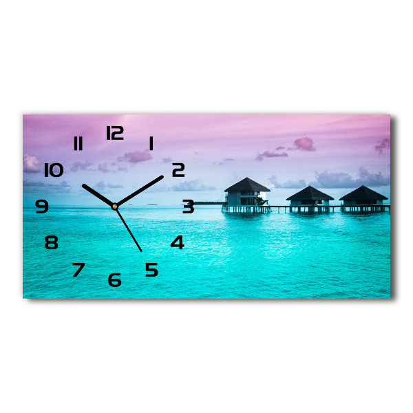 Horloge rectangulaire horizontale Bungalows au bord de l'eau