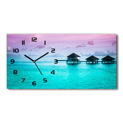 Horloge rectangulaire horizontale Bungalows au bord de l'eau