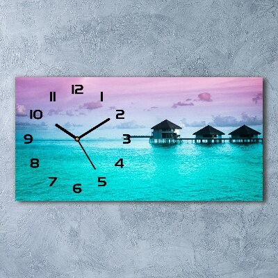 Horloge rectangulaire horizontale Bungalows au bord de l'eau