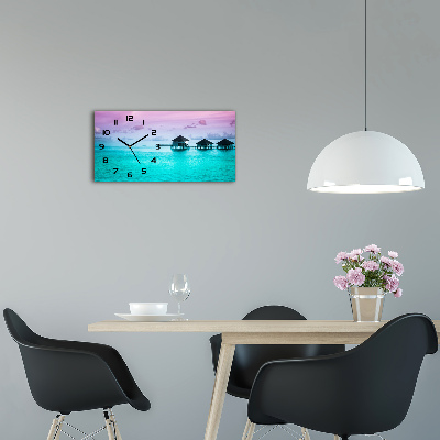 Horloge rectangulaire horizontale Bungalows au bord de l'eau