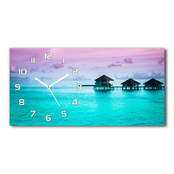 Horloge rectangulaire horizontale Bungalows au bord de l'eau