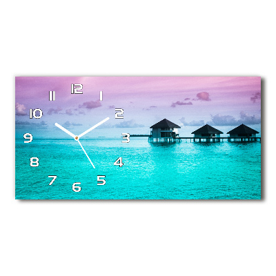 Horloge rectangulaire horizontale Bungalows au bord de l'eau