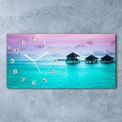 Horloge rectangulaire horizontale Bungalows au bord de l'eau