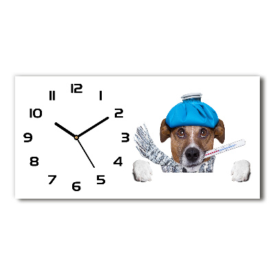 Horloge horizontale en verre Chien malade