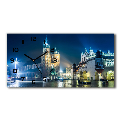 Horloge horizontale Cracovie de nuit