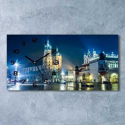 Horloge horizontale Cracovie de nuit