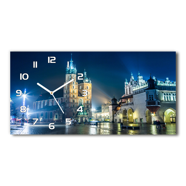 Horloge horizontale Cracovie de nuit