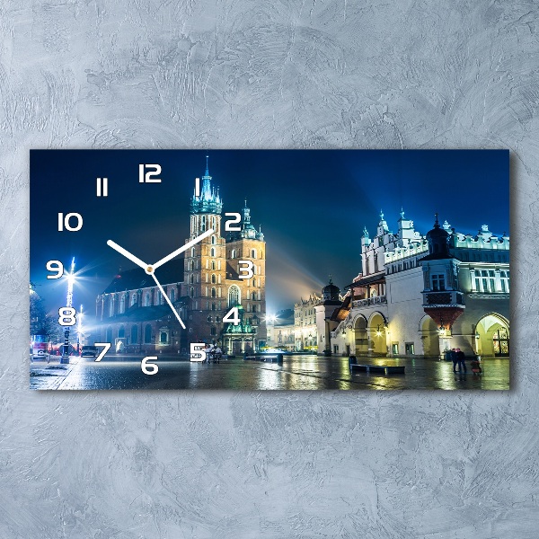 Horloge horizontale Cracovie de nuit