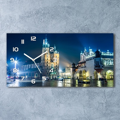 Horloge horizontale Cracovie de nuit
