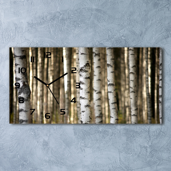 Horloge horizontale en verre Bouleaux