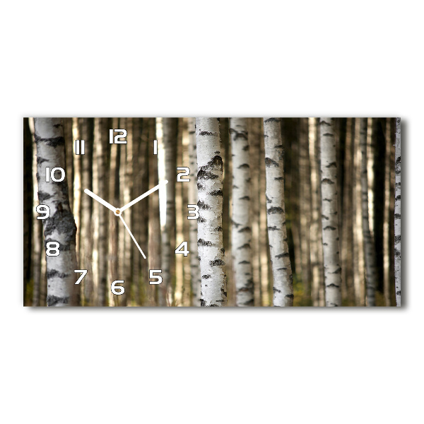 Horloge horizontale en verre Bouleaux